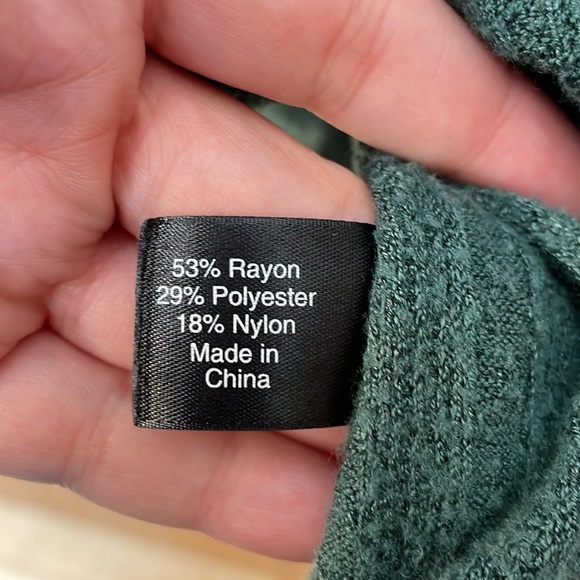 LANE BRYANT UGC Size 14/16 Green Faux Buttom Down Babydoll top shirt long sleeve - Picture 7 of 10